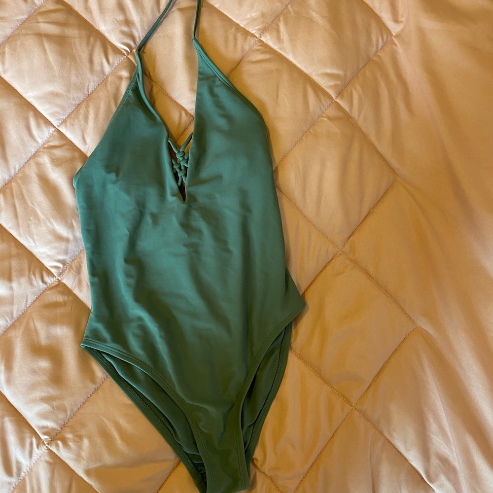 One piece target bathing suit